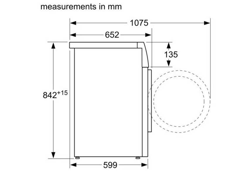 Bản vẽ kỹ thuật Máy sấy quần Bosch WTN84201MY - Seri 4 cao cấp giá rẻ