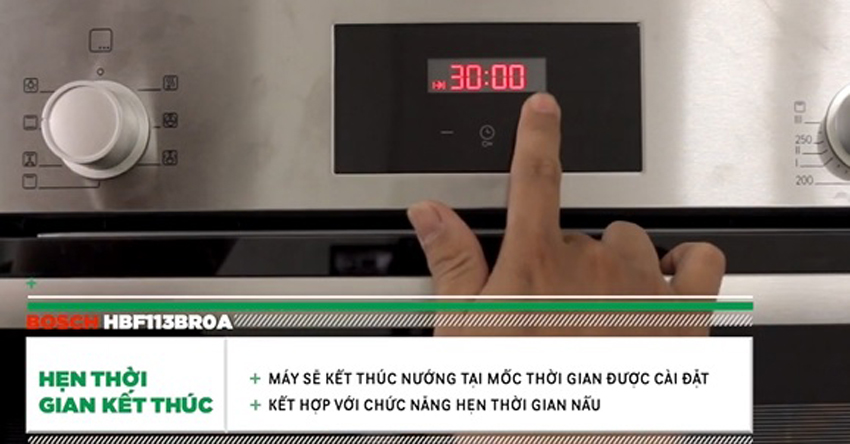 Lò nướng Bosch HBF113BR0A cách sử dụng chi tiết 16 Hẹn thời gian kết thúc