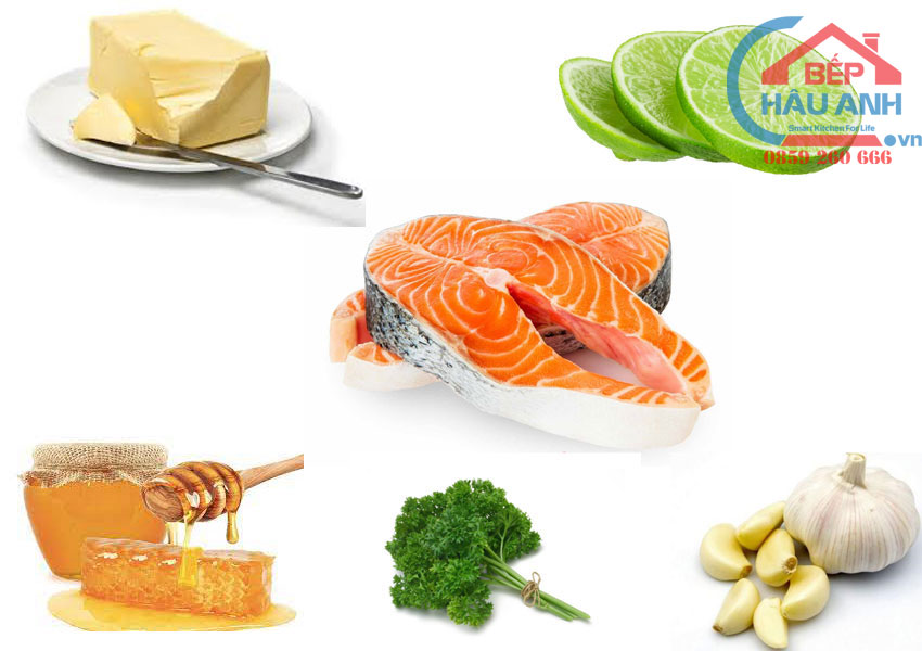 Nướng cá hồi bằng lò nướng - 2 công thức mới 6 Nguyên liệu cá hồi nướng bơ tỏi bằng lò nướng