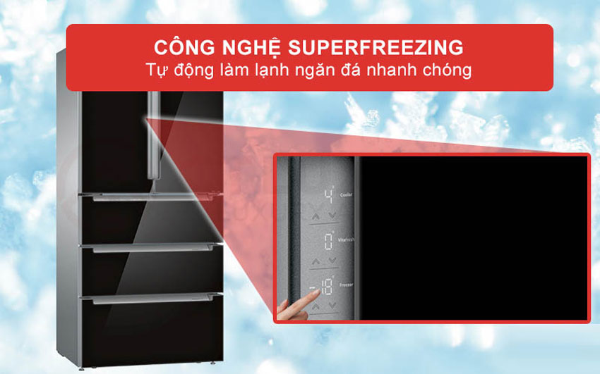 Đánh giá tủ lạnh Bosch KFN86AA76J - 5 cánh 18 cong nghe super freezing tu lanh bosch kfn86aa76j - Đánh giá tủ lạnh Bosch KFN86AA76J - 5 cánh
