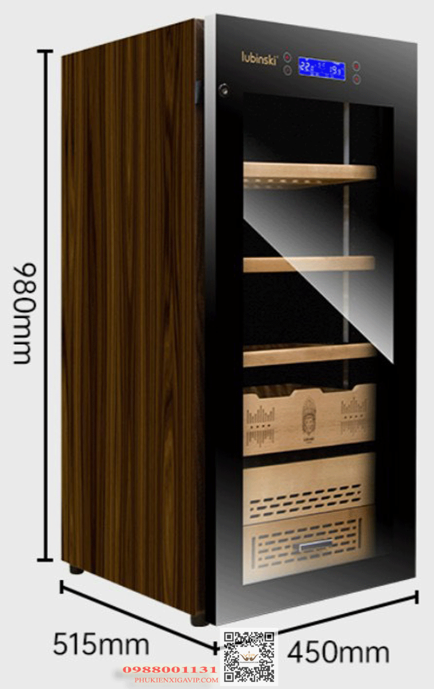 Bản vẽ kỹ thuật Tủ điện bảo quản xì gà Lubinski RA777 - 4 tầng gỗ tuyết tùng