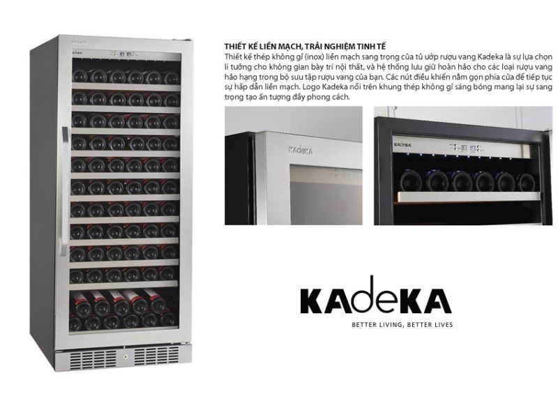 Tủ rượu vang Kadeka KA110WR - Trữ lượng 121 chai 9 Tủ ủ rượu vang Kadeka KA110WR thiết kế liền mạch hiện đại