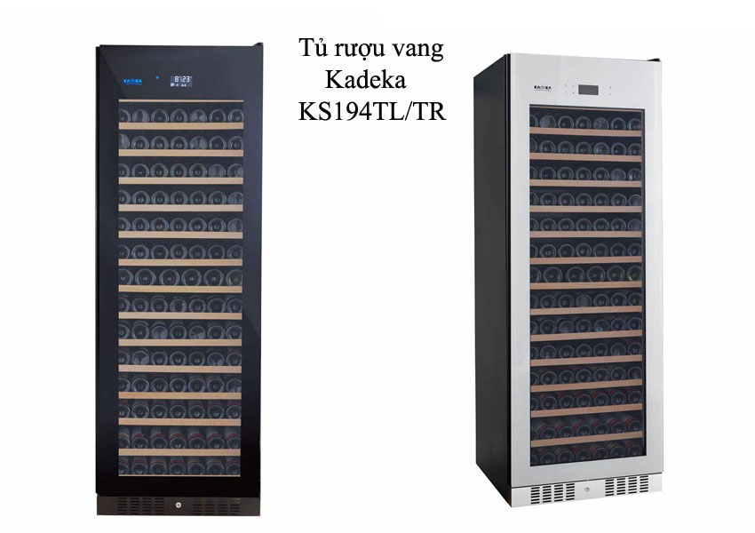 Tủ bảo quản rượu vang Kadeka KS194TL/TR, 13 kệ chứa Tu-ruou-vang-194-chai-kadeka-ks194tltr