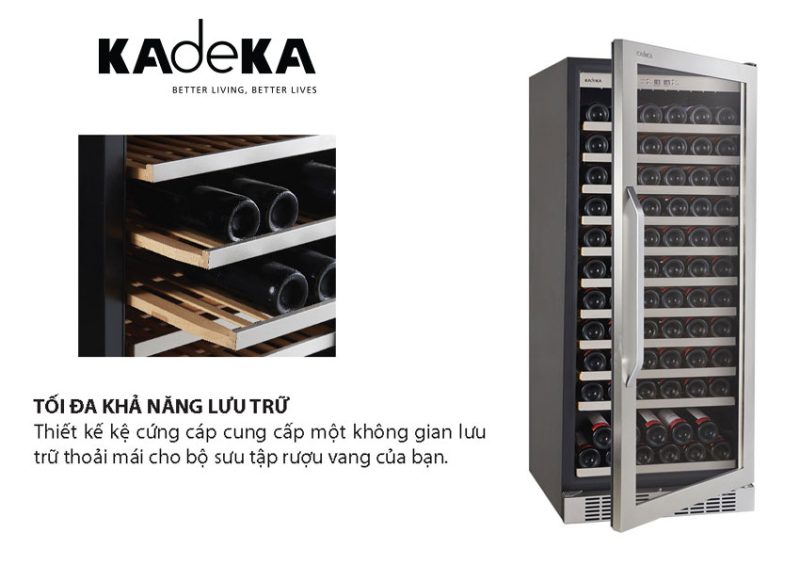 Tủ rượu vang Kadeka KA110WR - Trữ lượng 121 chai 10 Thiết kế kệ tủ ướp rượu Kadeka KA110WR