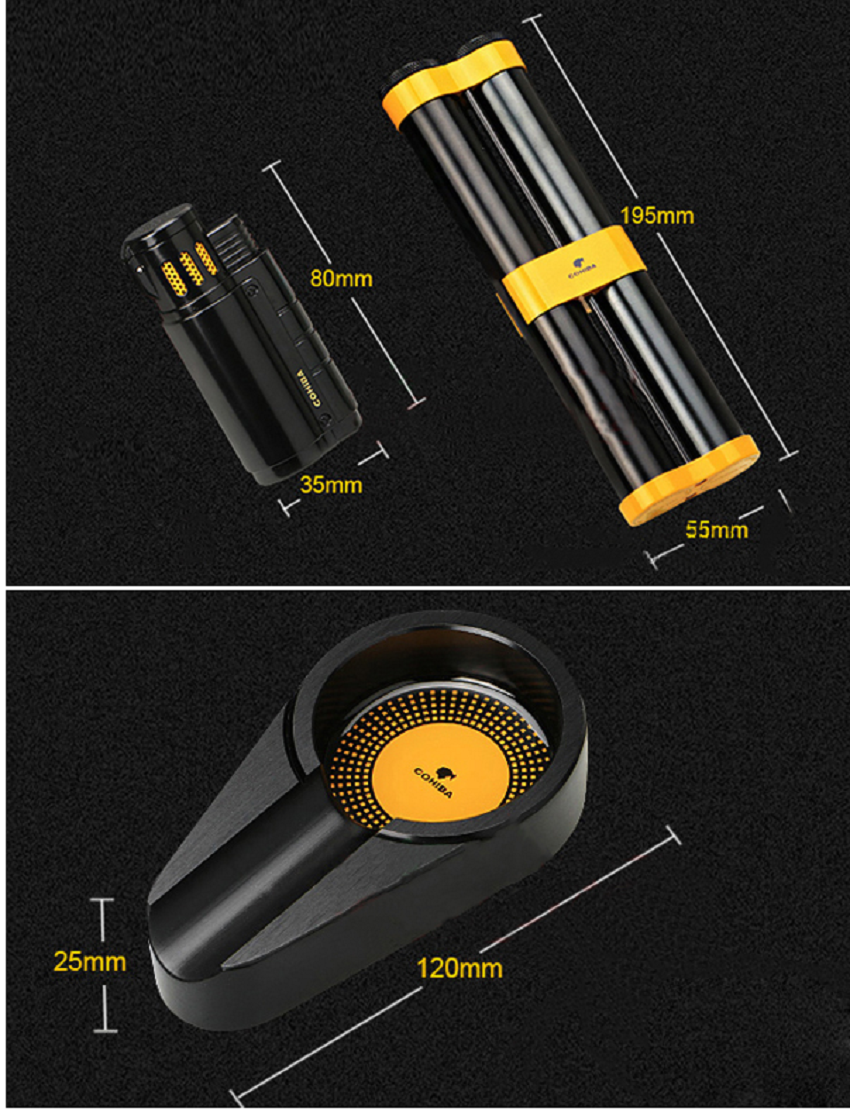 Bản vẽ kỹ thuật Set phụ kiện xì gà Cohiba T304 - bật lửa, gạt tàn, ống đựng