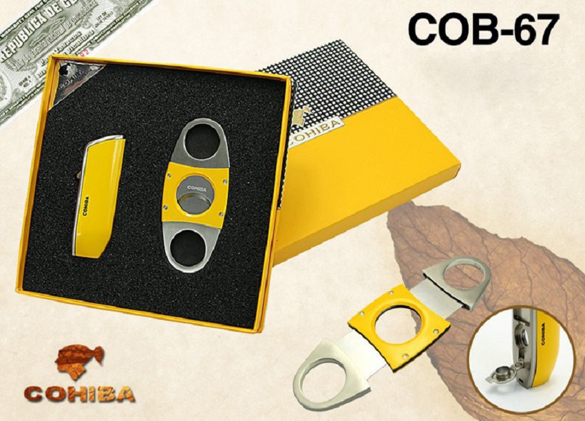 Hót sét dao cắt và bật lửa xì gà Cohiba 67 bán chạy nhất, giá tốt nhất Set-phu-kien-COB-67-lam-qua-tang