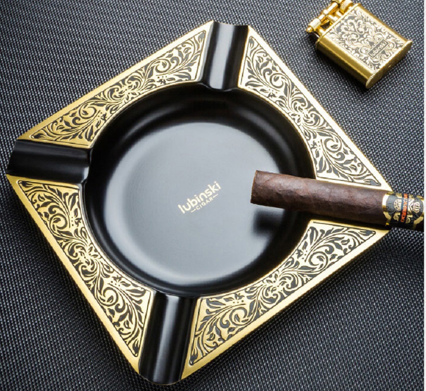 Quà tết biếu sếp Lubinski YJA 80011, sét phụ kiện xì gà 5 món cao cấp Gat-tan-xi-ga-5