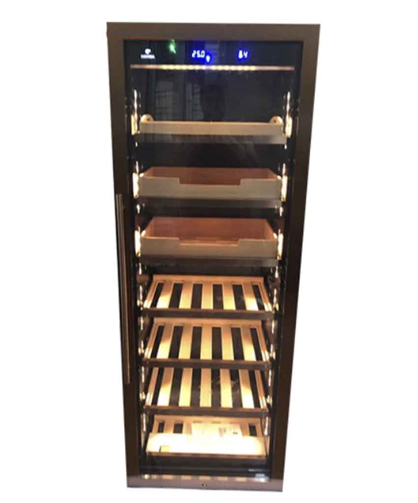 tủ điện bảo quản xì gà kết hợp rượu vang golden fire gf433