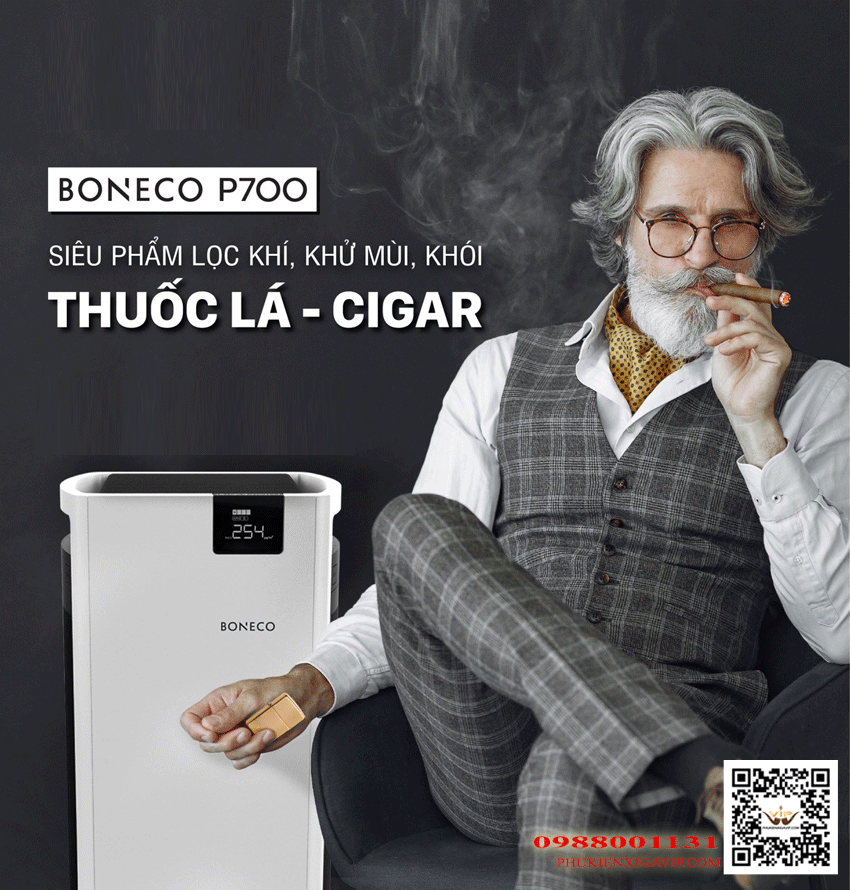 máy lọc khói thuốc lá, cigar boneco p700