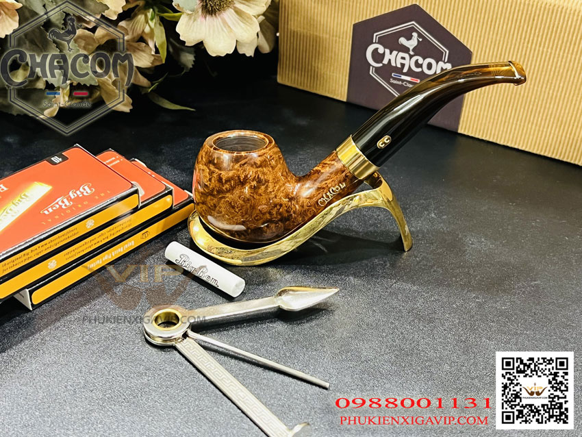 Ưu điểm nổi bật của tẩu cigar Chacom No184 cán cong, gỗ thạch nam Chacom-CHURCHILL-U-No184-gia-tot-kem-qua-tang
