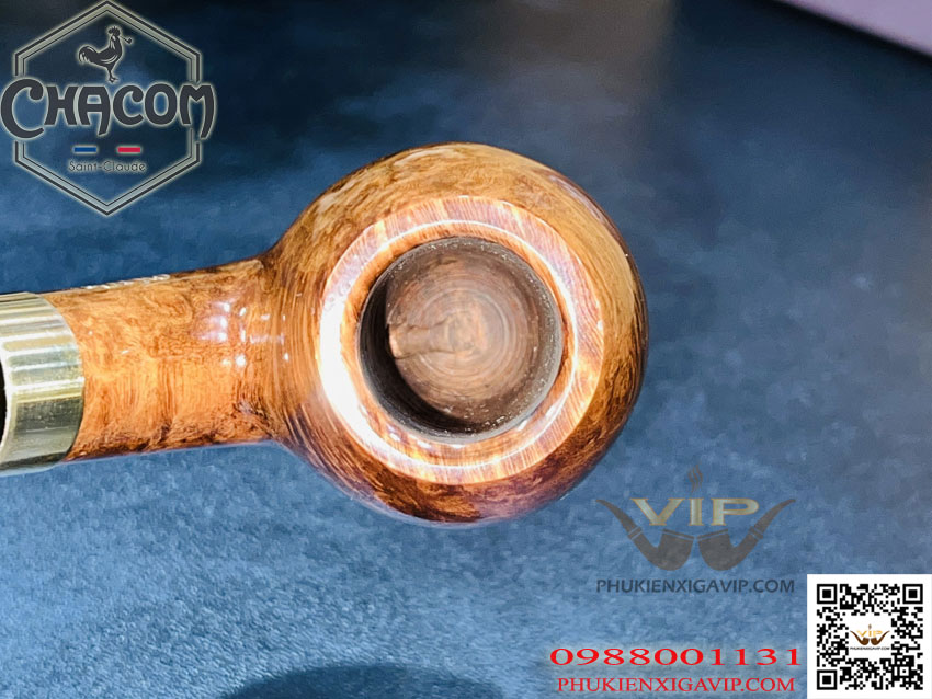 Tẩu xì gà chính hãng ChaCom cán cong, gỗ thạch nam Churchill u No184 Tau-Chacom-CHURCHILL-U-No184-phu-hop-voi-nhieu-size-cigar