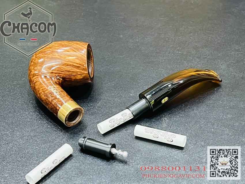 Tẩu cigar Chacom Chuchill U No42 xách tay Pháp, gỗ thạch nam siêu nhẹ Tau-Chacom-Chuchill-U-No42-de-dang-thay-loc-1