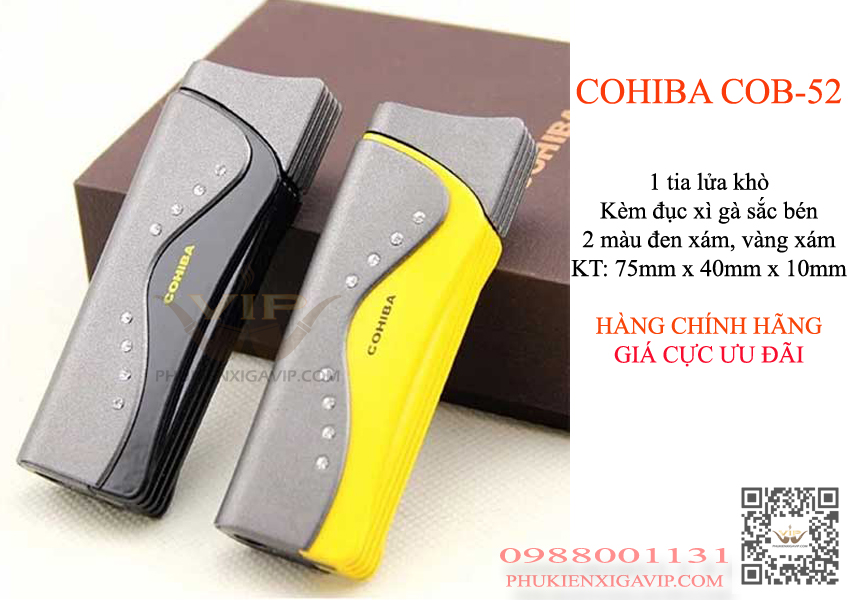 7 mẫu bật lửa khò xì gà 1 tia Cohiba đáng mua nhất 12 Cohiba COB-52, bật lửa khò cho xì gà chuẩn hãng