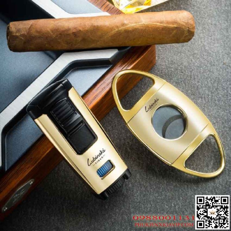 Những set bật lửa dao cắt xì gà đáng mua nhất 50 Set phụ kiện xì gà Lubinski 80007