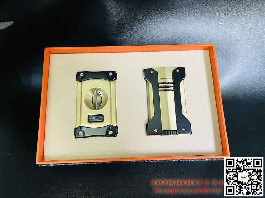 Những set bật lửa dao cắt xì gà đáng mua nhất 39 Set phụ kiện xì gà Cohiba HB 211