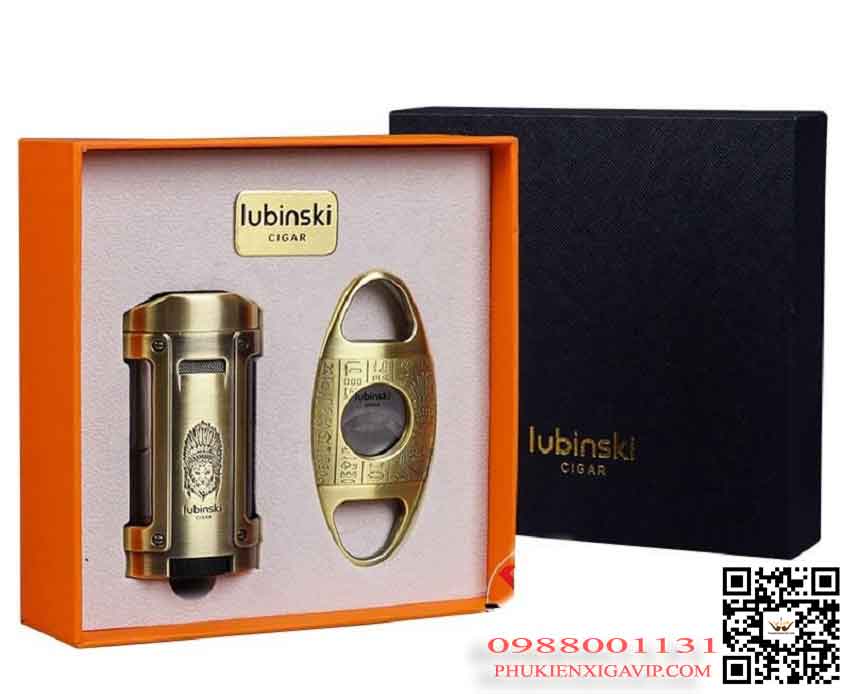Những set bật lửa dao cắt xì gà đáng mua nhất 49 Set phụ kiện xì gà Lubinski YJA 80013