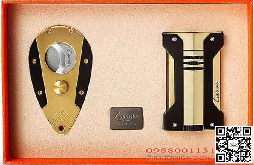 Những set bật lửa dao cắt xì gà đáng mua nhất 54 Set phụ kiện xì gà Lubinski 80006