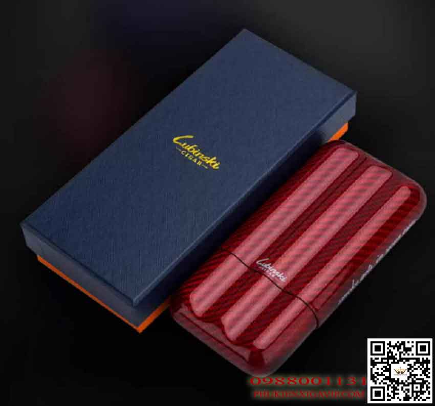 Bao da đựng xì gà 3 điếu carbon Lubinski YJA70001, giá rẻ Bao-giu-am-xi-ga-Lubinski-YJA70001-