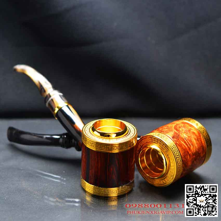 Tẩu xì gà nghệ nhân cao cấp, sang trọng, thiết kế đẹp giá tốt TS002 Tau-hut-xi-ga-va-thuoc-soi-TS002-ma-vang-sang-trong