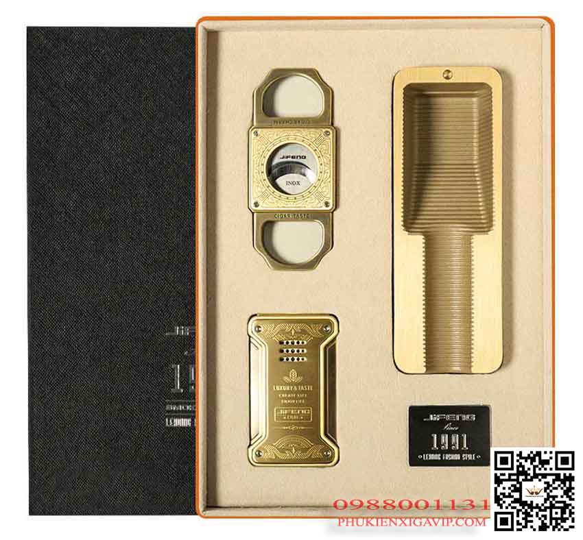 5 set phụ kiện hút xì gà làm quà biếu tặng sếp cực chất 12 set phu kien xi ga 3 mon jifeng TZ 216 - 5 set phụ kiện hút xì gà làm quà biếu tặng sếp cực chất