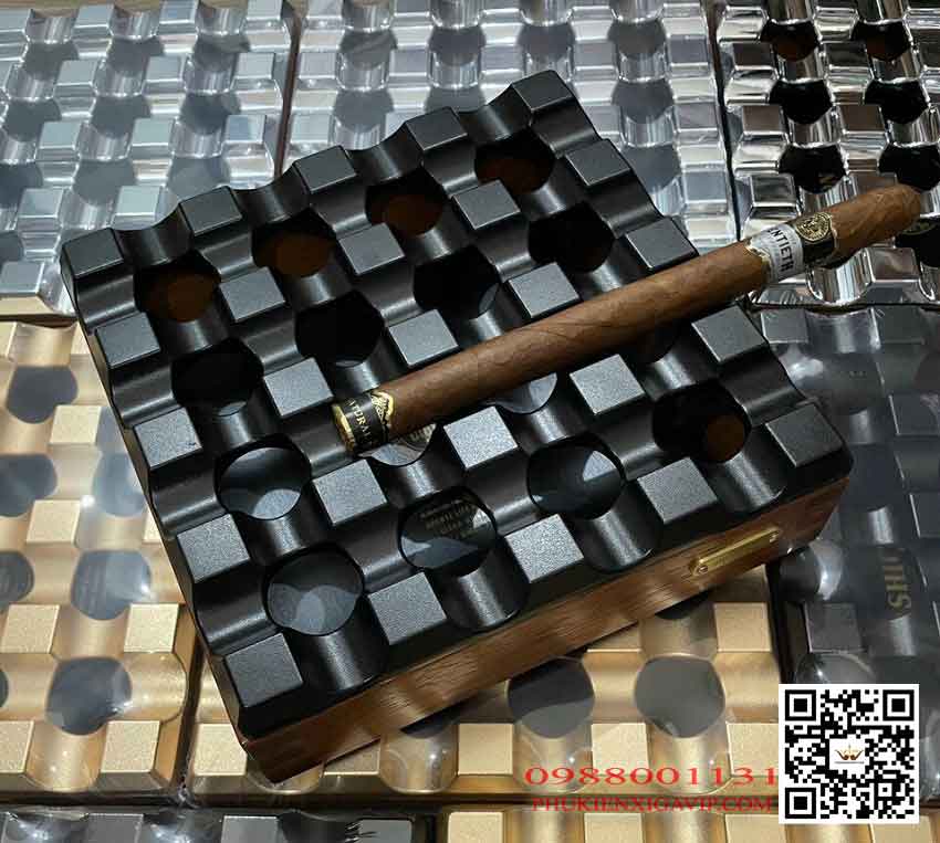 quà-tặng-sinh-nhật-sếp - Gạt tàn xì gà gốm gỗ giá tốt hãng jifeng, loại nhiều điếu Gat-tan-xi-ga-Jifeng-JF001-mau-den-sang-trong