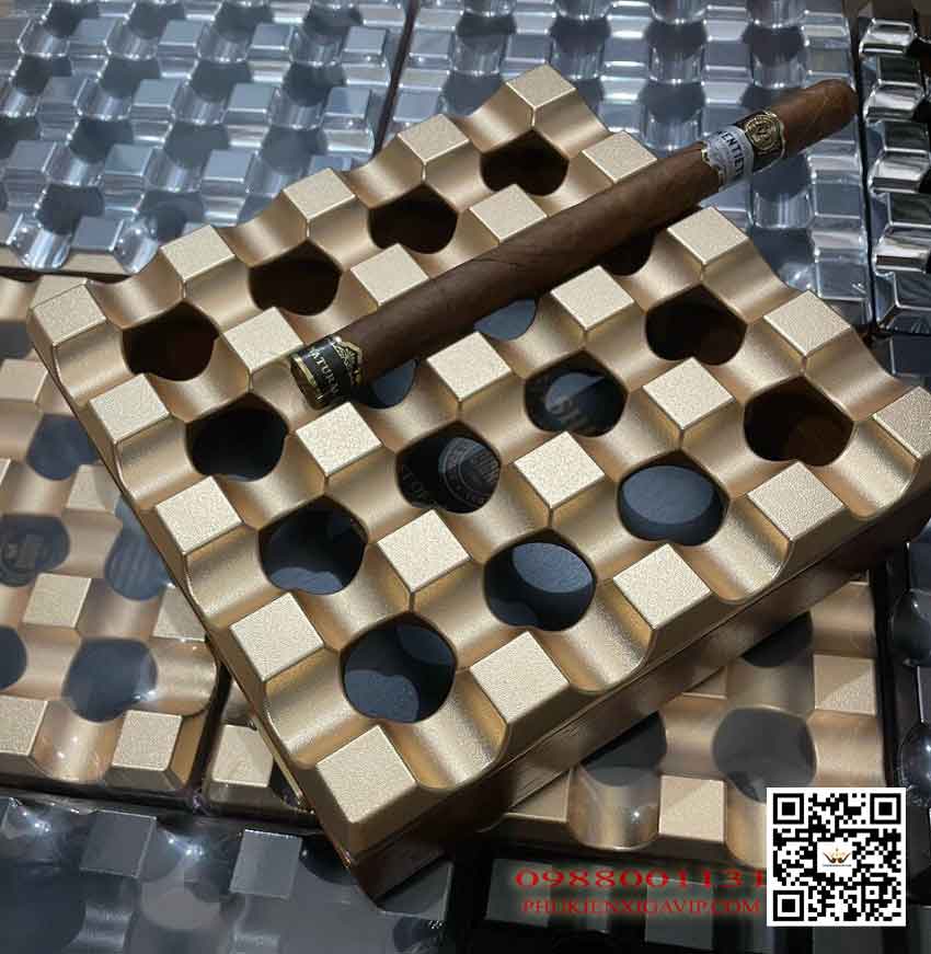 quà-tặng-sinh-nhật-sếp - Gạt tàn xì gà gốm gỗ giá tốt hãng jifeng, loại nhiều điếu Gat-tan-xi-ga-Jifeng-JF001-mau-vang
