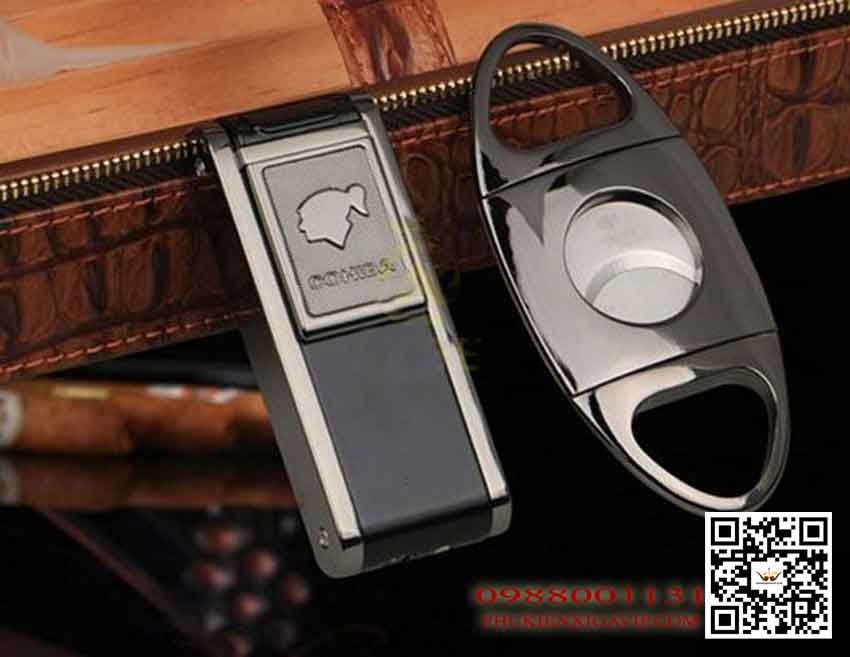 Top 4 set phụ kiện xì gà: Hộp dựng, bật lửa, dao cắt 20 dao cat bat lua hut xi ga Cohiba H519 - Top 4 set phụ kiện xì gà: Hộp dựng, bật lửa, dao cắt